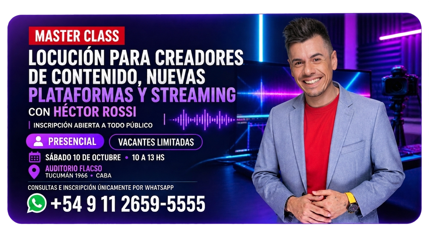 Master Class Locución para Creadores de Contenido - Contactar por WhatsApp